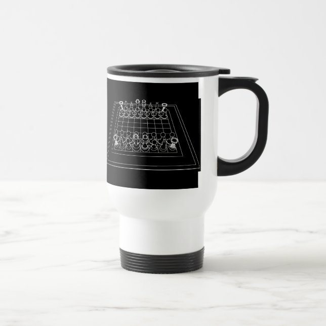 Chessboard & Chess Pieces: Travel Mug (Right)