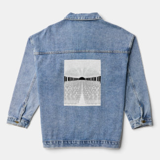 Chessboard Cosmos: Infinite Order Denim Jacket