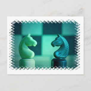 Chessboard Knights Postcard