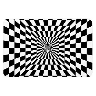 Chessboard optical illusion magnet