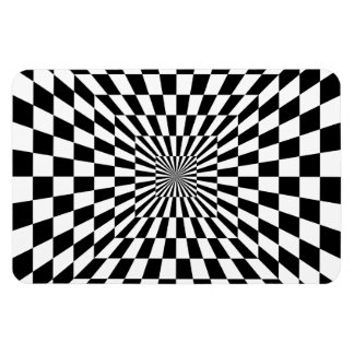 Chessboard optical illusion magnet