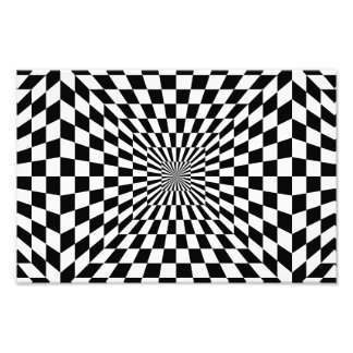 Chessboard optical illusion photo print