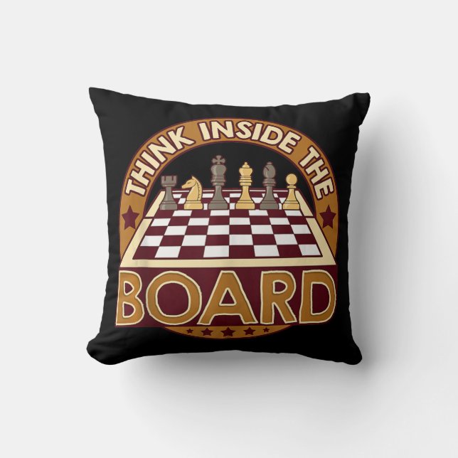 ChessBoard Quote Chess Player Thinking Game Board Cushion (Front)