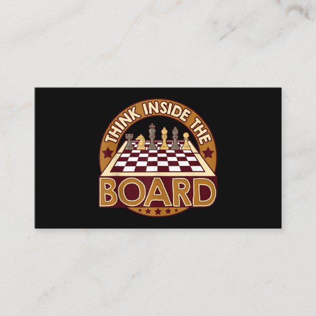 ChessBoard Quote Chess Player Thinking Game Board Enclosure Card (Front)