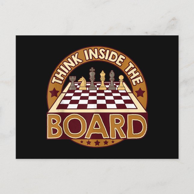 ChessBoard Quote Chess Player Thinking Game Board Holiday Postcard (Front)