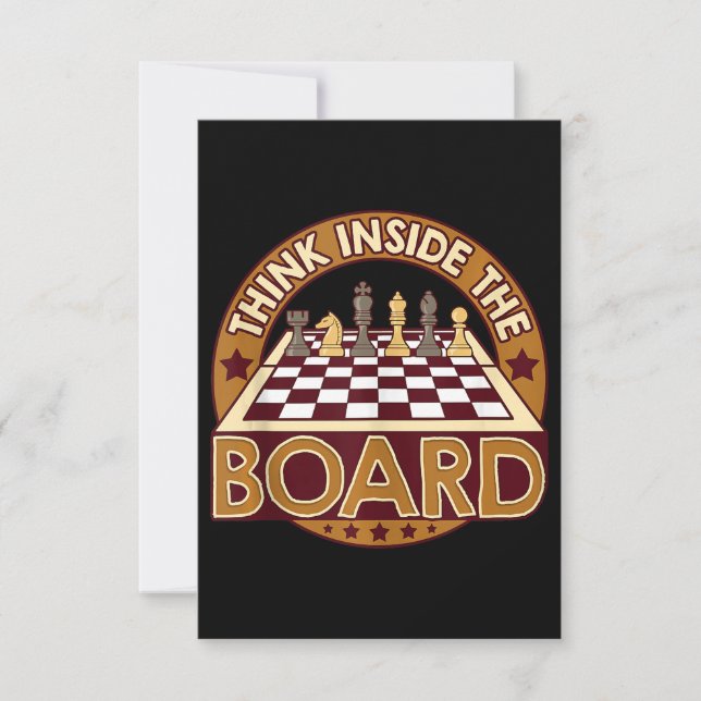 ChessBoard Quote Chess Player Thinking Game Board Invitation (Front)