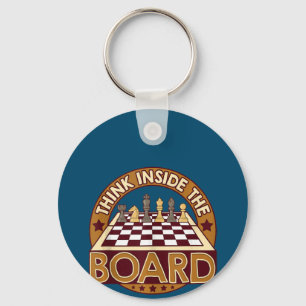 ChessBoard Quote Chess Player Thinking Game Board Key Ring