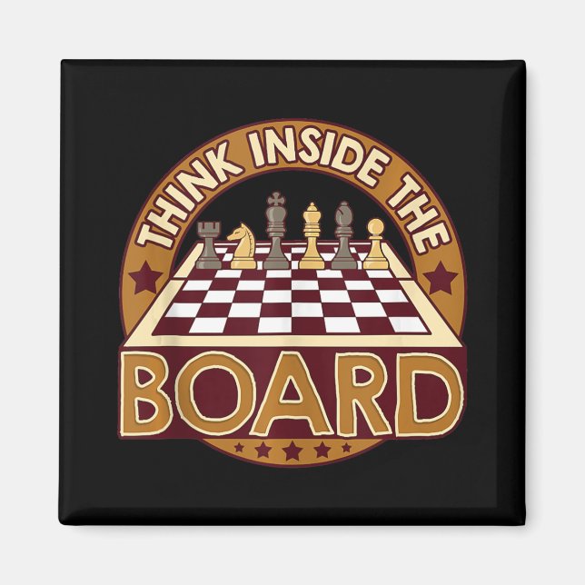 ChessBoard Quote Chess Player Thinking Game Board Magnet (Front)