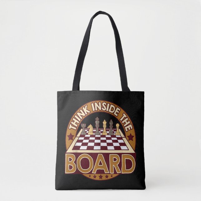 ChessBoard Quote Chess Player Thinking Game Board Tote Bag (Front)