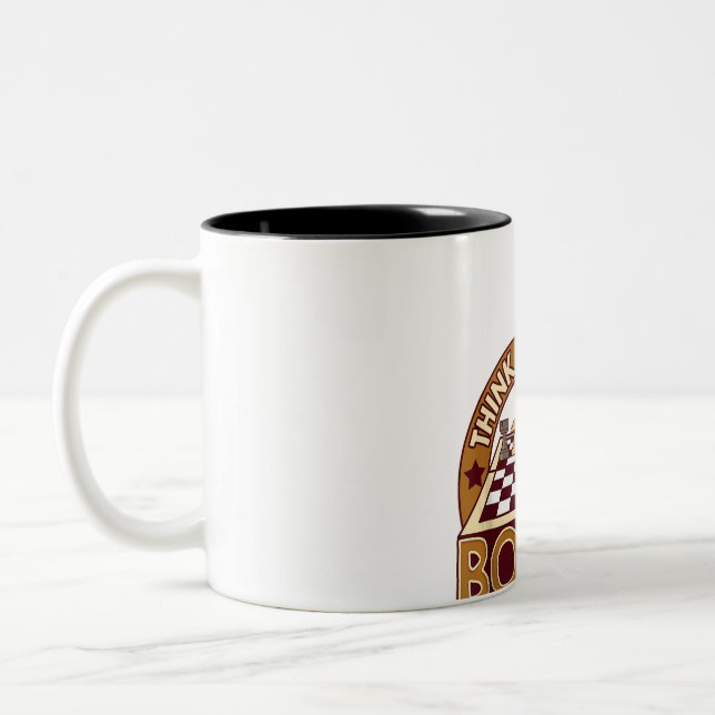 ChessBoard Quote Chess Player Thinking Game Board Two-Tone Coffee Mug (Left)