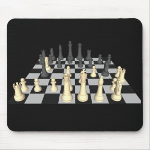 Chessboard with Chess Pieces - Custom Mousepad