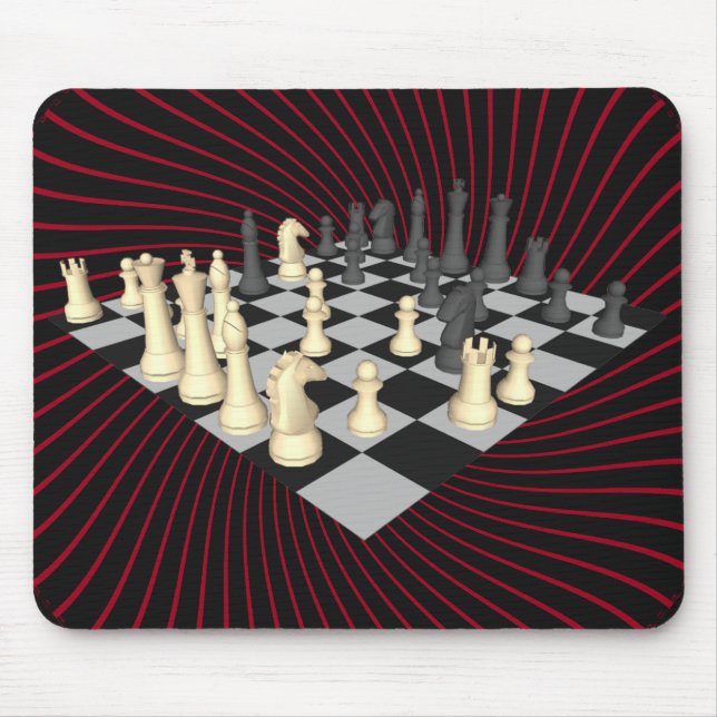 Chessboard with Chess Pieces: Custom Mousepad (Front)