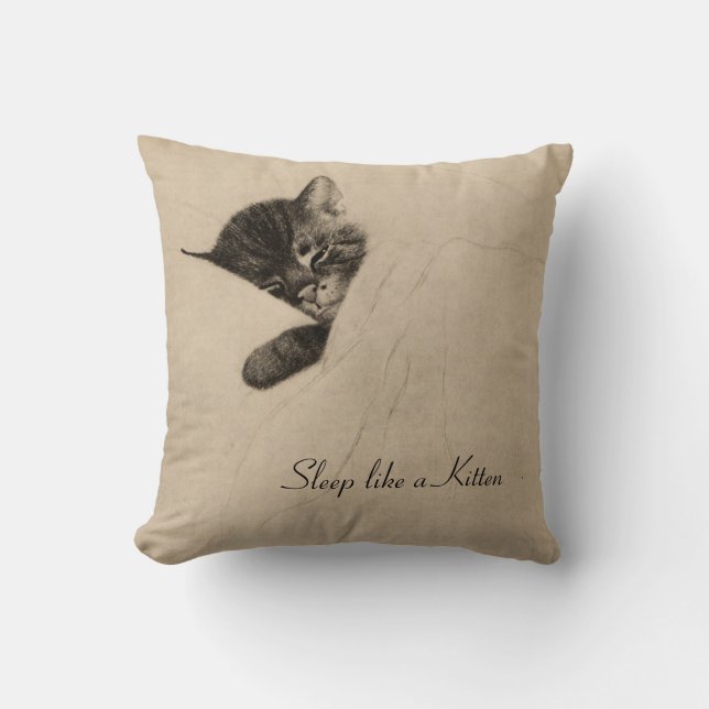 Chessie "Sleep like a Kitten" Pillow (Front)