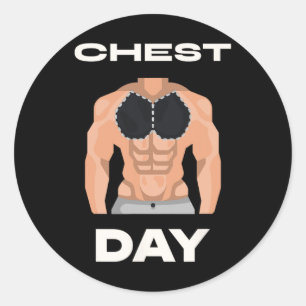 Chest Day Bench Press Pecs Bodybuilding Classic Round Sticker