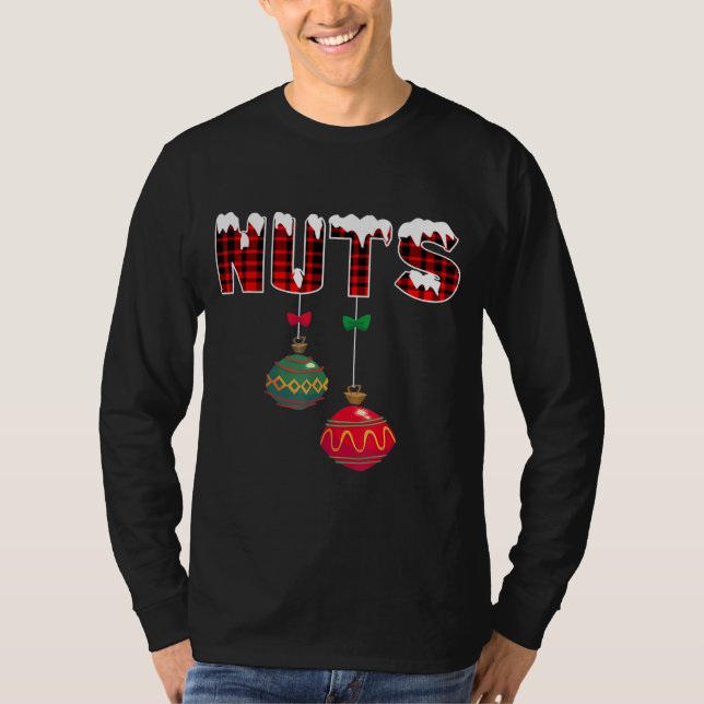 Chest Nuts Chestnuts Christmas Couples Nuts T-Shirt (Front)