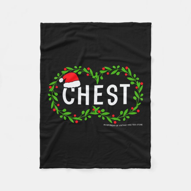 Chest Nuts Christmas Fun Matching Couple Chestnuts Fleece Blanket (Front)