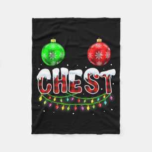 Chest Nuts Christmas Funny Matching Couple Chestnu Fleece Blanket
