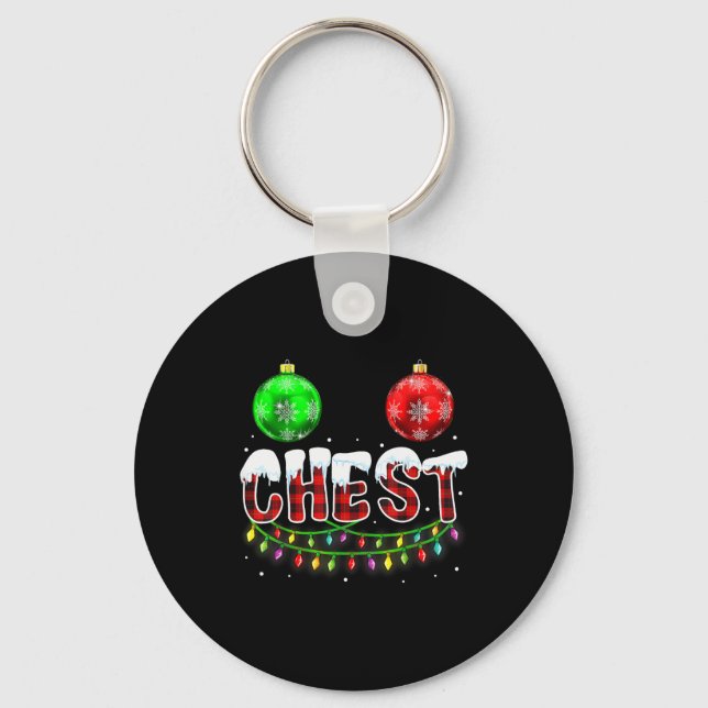 Chest Nuts Christmas Funny Matching Couple Chestnu Key Ring (Front)
