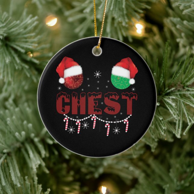 Chest Nuts Christmas Matching Christmas Couples  Ceramic Tree Decoration (Tree)
