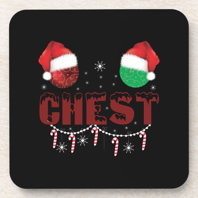 Chest Nuts Christmas Matching Christmas Couples  Coaster (Front)