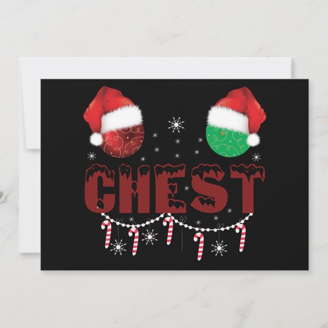 Chest Nuts Christmas Matching Christmas Couples  Invitation (Front)