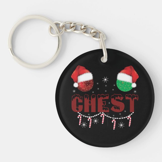 Chest Nuts Christmas Matching Christmas Couples  Key Ring (Front)