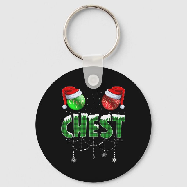 Chest Nuts Christmas  Matching Couple Chestnuts 2 Key Ring (Front)