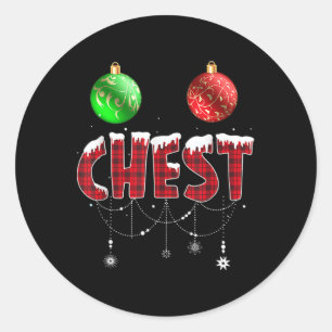 Chest Nuts Christmas Matching Couple Chestnuts 4  Classic Round Sticker
