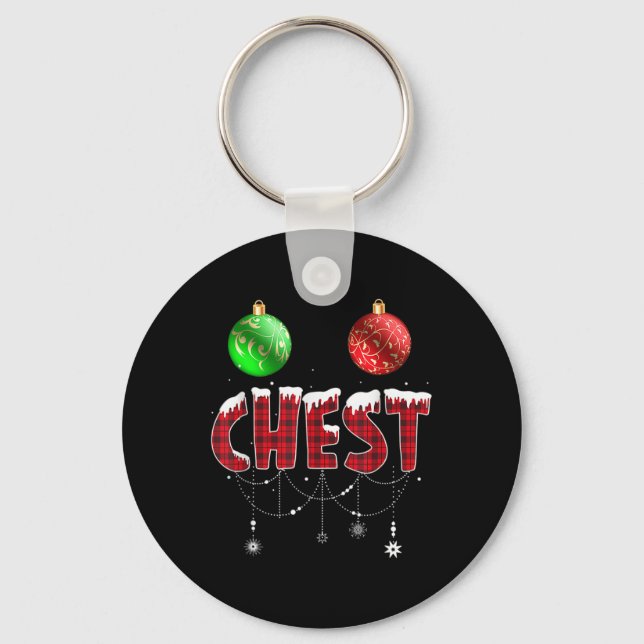 Chest Nuts Christmas Matching Couple Chestnuts 4  Key Ring (Front)