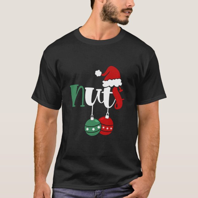 Chest Nuts Christmas Matching Couple Chestnuts Fun T-Shirt (Front)