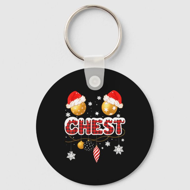 Chest Nuts Christmas Matching Couple Chestnuts  Key Ring (Front)