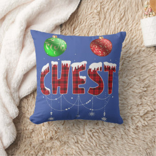 Chest Nuts Christmas Red Plaid Matching Couple Che Cushion