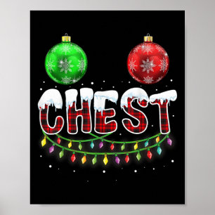 Chest Nuts Christmas T Shirt Matching Couple Chest Poster