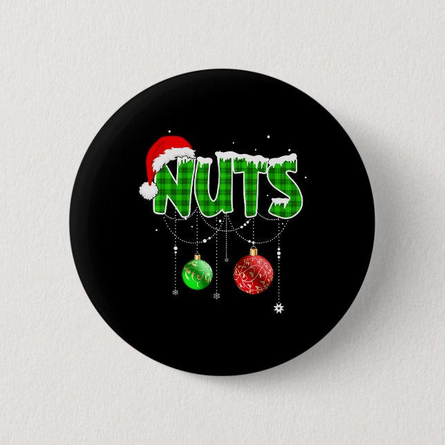 Chest Nuts Fun Matching Chestnuts Christmas Couple 6 Cm Round Badge (Front)
