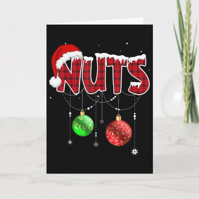 Chest Nuts Fun Matching Chestnuts Christmas Couple Card (Front)