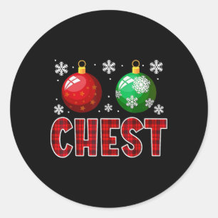 Chest Nuts Fun Matching Chestnuts Christmas Couple Classic Round Sticker