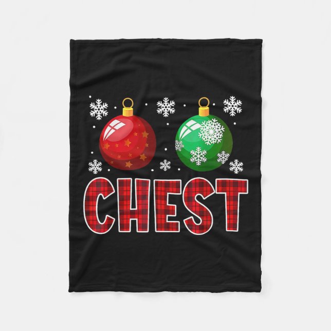 Chest Nuts Fun Matching Chestnuts Christmas Couple Fleece Blanket (Front)