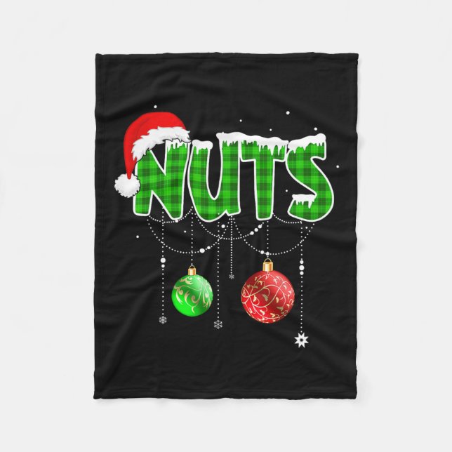 Chest Nuts Fun Matching Chestnuts Christmas Couple Fleece Blanket (Front)
