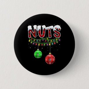 Chest Nuts Matching Chestnuts Fun Christmas Couple 6 Cm Round Badge