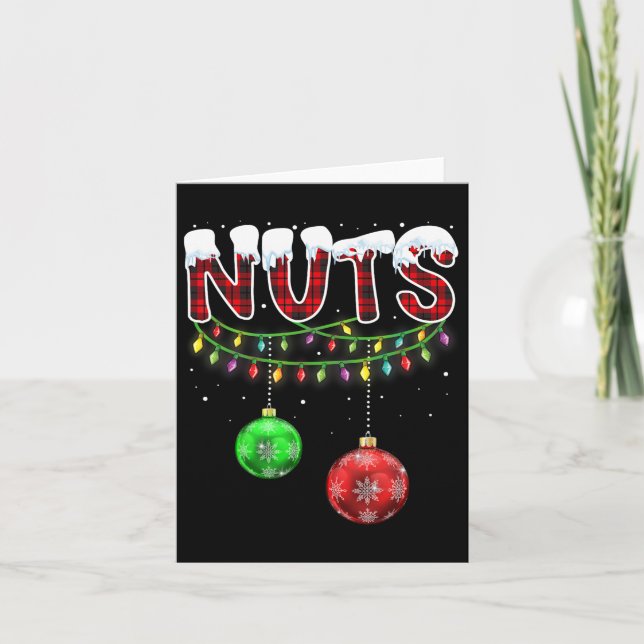 Chest Nuts Matching Chestnuts Fun Christmas Couple Card (Front)