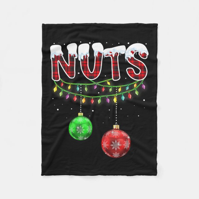 Chest Nuts Matching Chestnuts Fun Christmas Couple Fleece Blanket (Front)