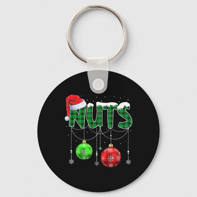 Chest Nuts Matching Chestnuts Fun Christmas Couple Key Ring (Front)