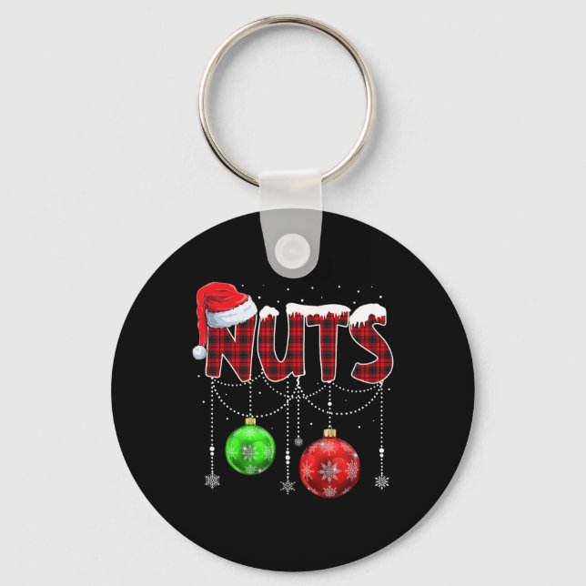 Chest Nuts Matching Chestnuts Fun Christmas Couple Key Ring (Front)