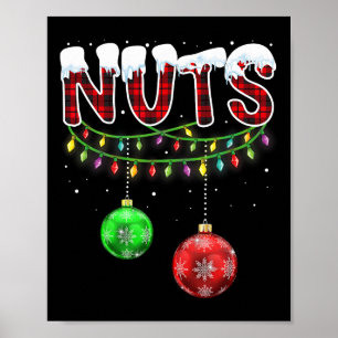 Chest Nuts Matching Chestnuts Fun Christmas Couple Poster