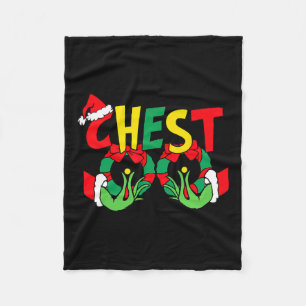 Chest Nuts Matching Chestnuts Funny Christmas Coup Fleece Blanket