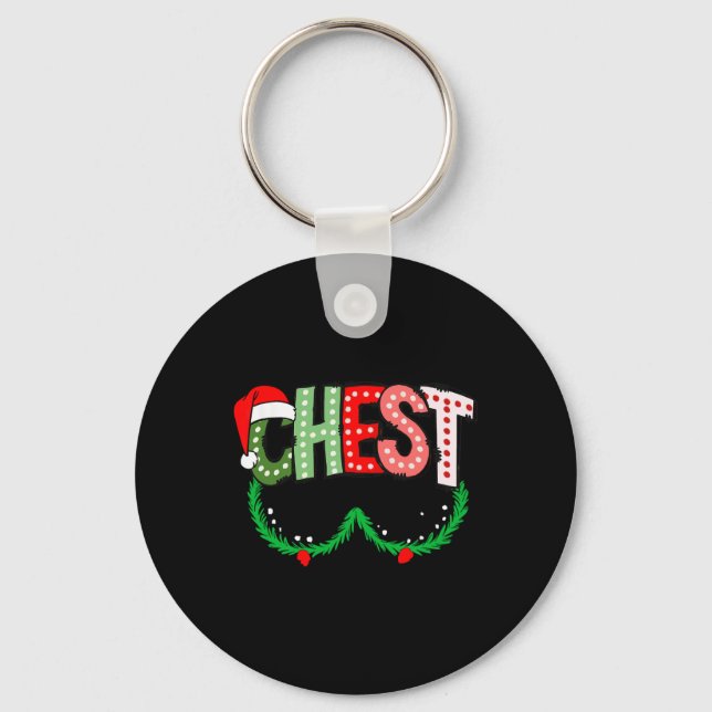 Chest Nuts Matching Chestnuts Funny Christmas Coup Key Ring (Front)