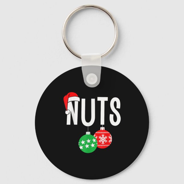Chest Nuts Matching Chestnuts Funny Christmas Coup Key Ring (Front)