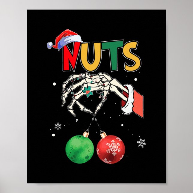chest nuts matching chestnuts funny christmas coup poster (Front)