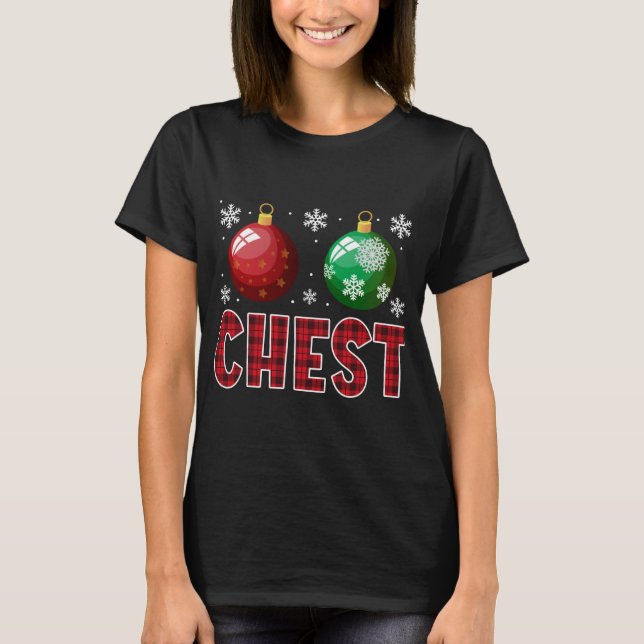 Chest Nuts Matching Chestnuts Funny Christmas Coup T-Shirt (Front)