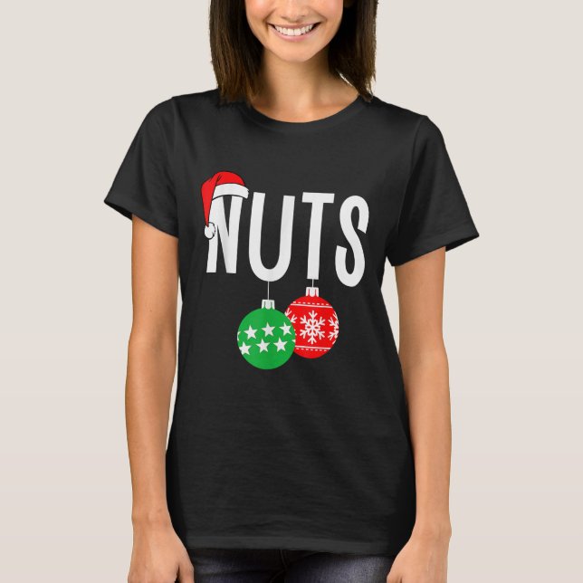 Chest Nuts Matching Chestnuts Funny Christmas Coup T-Shirt (Front)